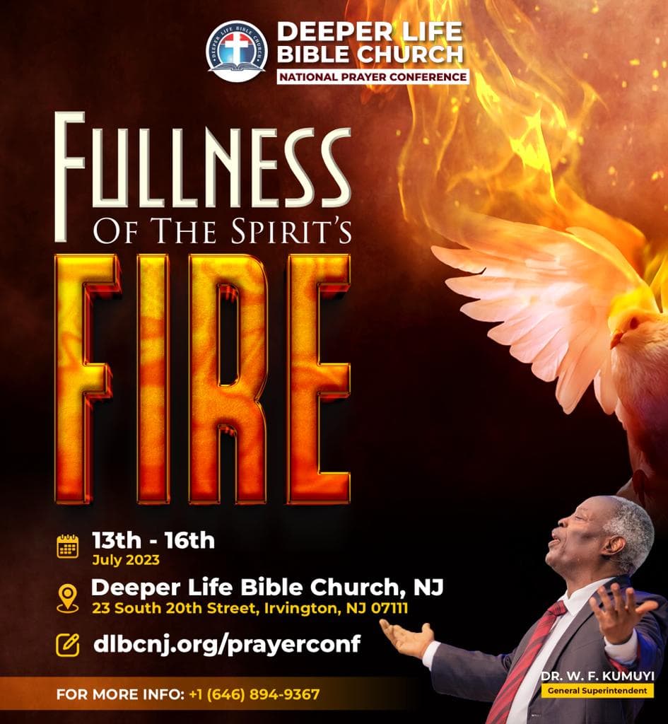 Prayer Conference 2023 flyer — Fullness of the Spirit's Fire · July 13–16